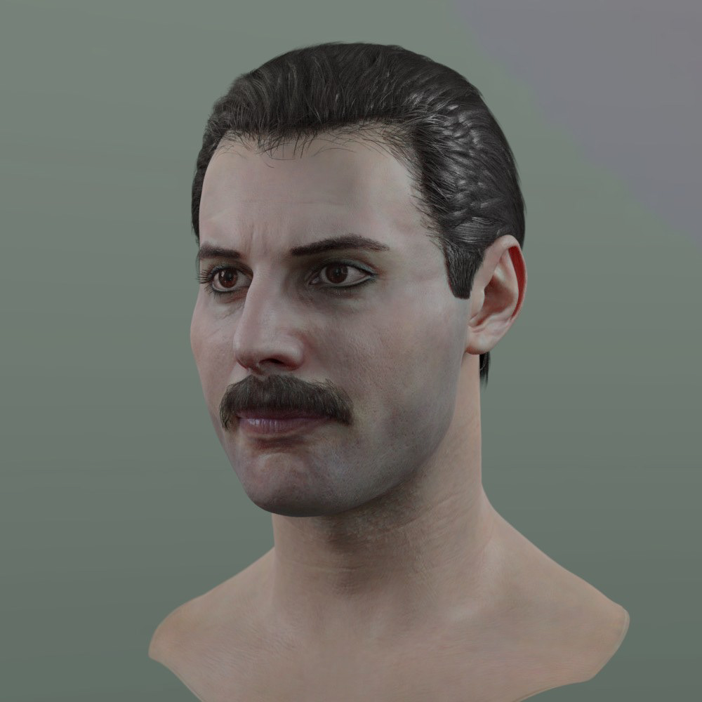 3d model Freddie Mercury head V2