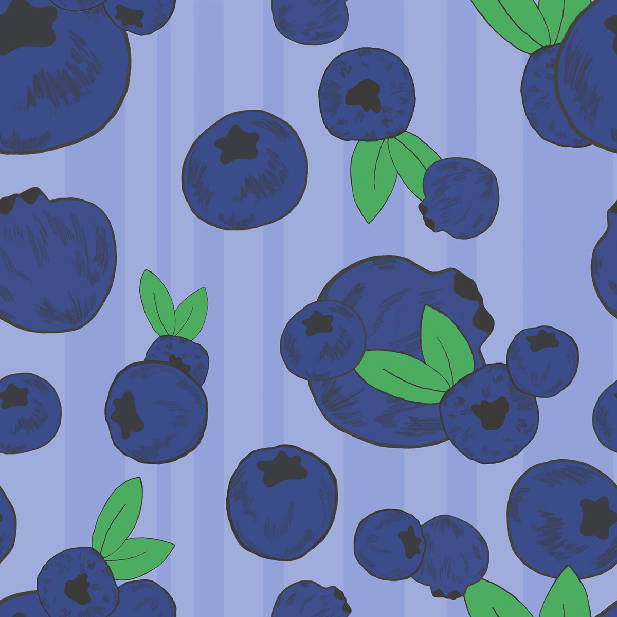 Repeat Pattern print pattern fibers Textiles Fruit berries repeat hand drawn