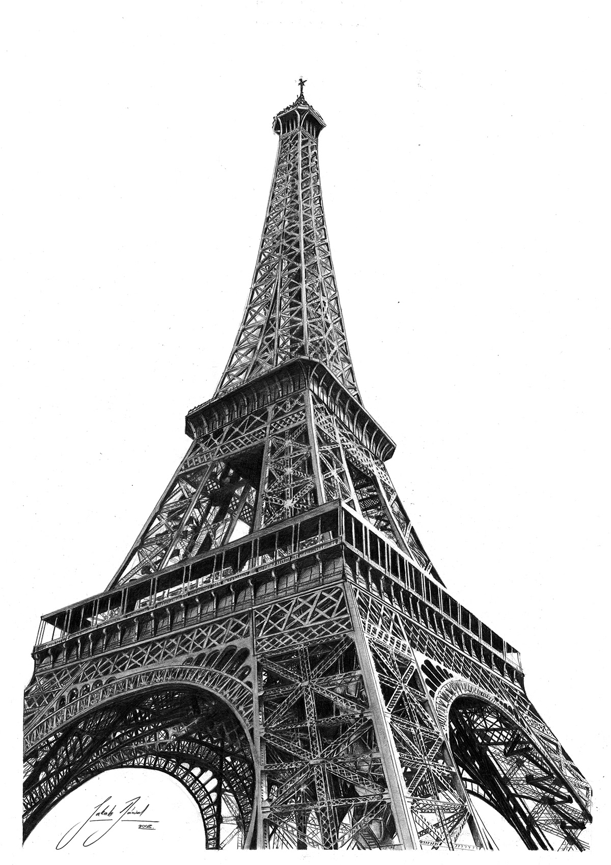 pencil  eiffel  tower