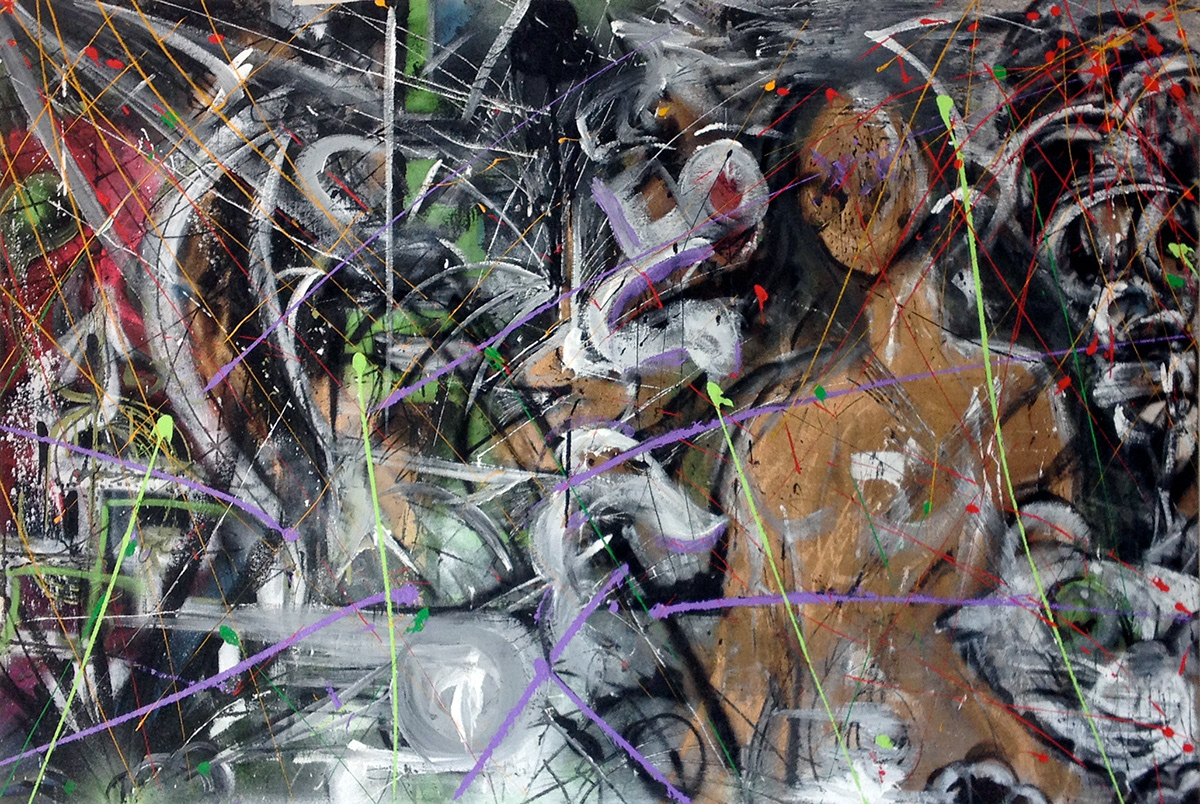 spray paint  acrylic modern art  abstract