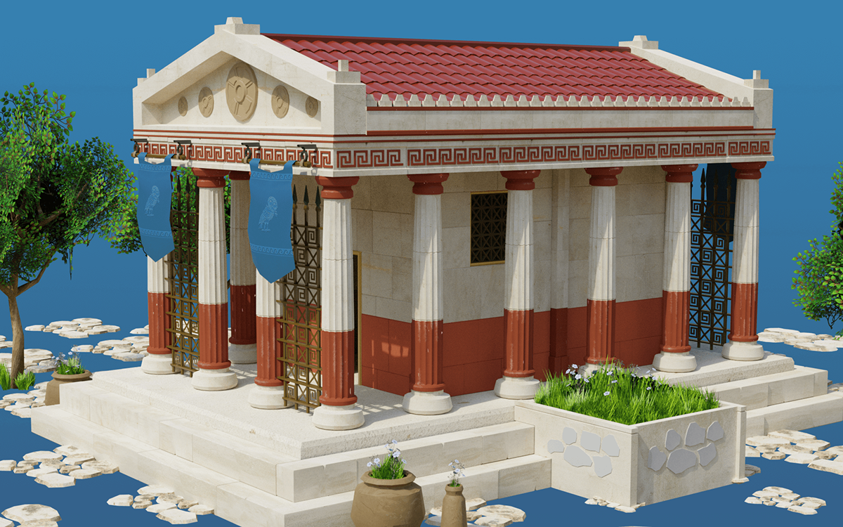 3d modeling Ancient ancient greece blender free download freebie Greece greek Low Poly temple
