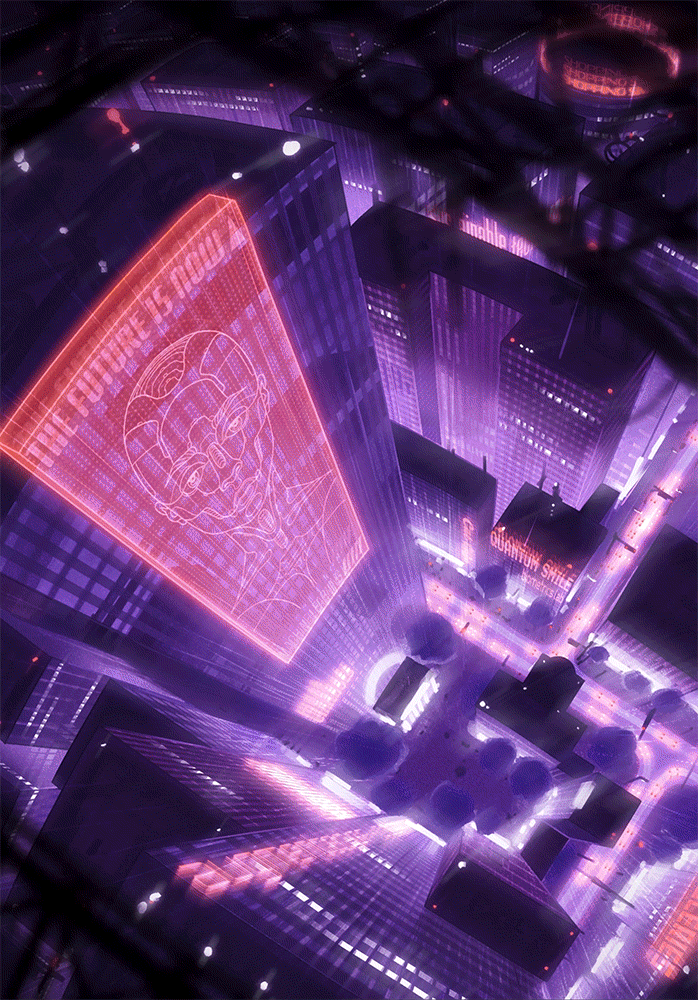 Cyberpunk futuristic sci-fi rain city anime ai Urban Drawing 