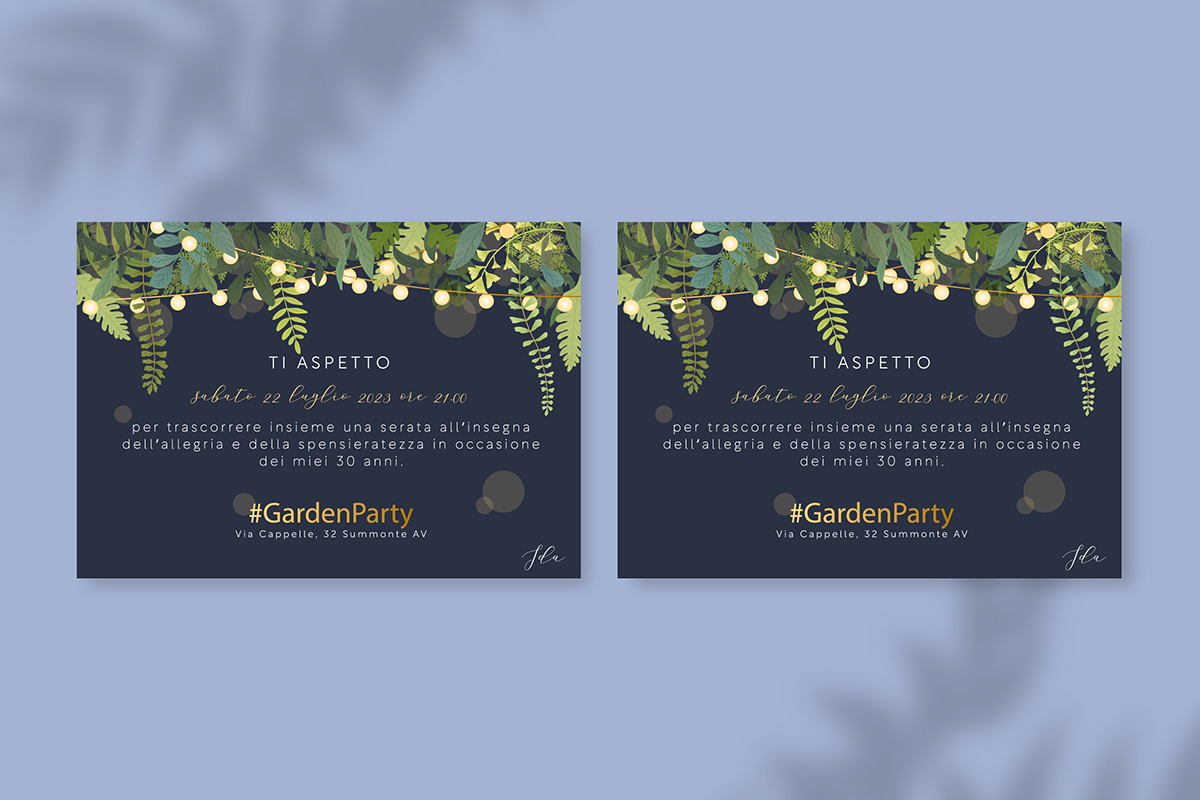 Evento festa gardenparty PARTYNIGHT Illustrator ILLUSTRATION  Invitation Card invito invito digitale Nightparty