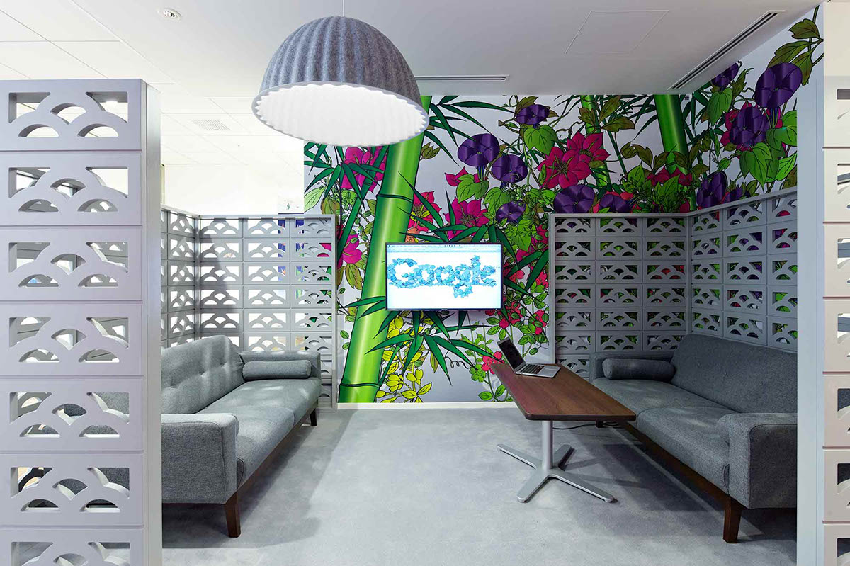 google Roppongi Hills Tokyo graphic design interior graphic design Interior pattern wallpaper japan architectural