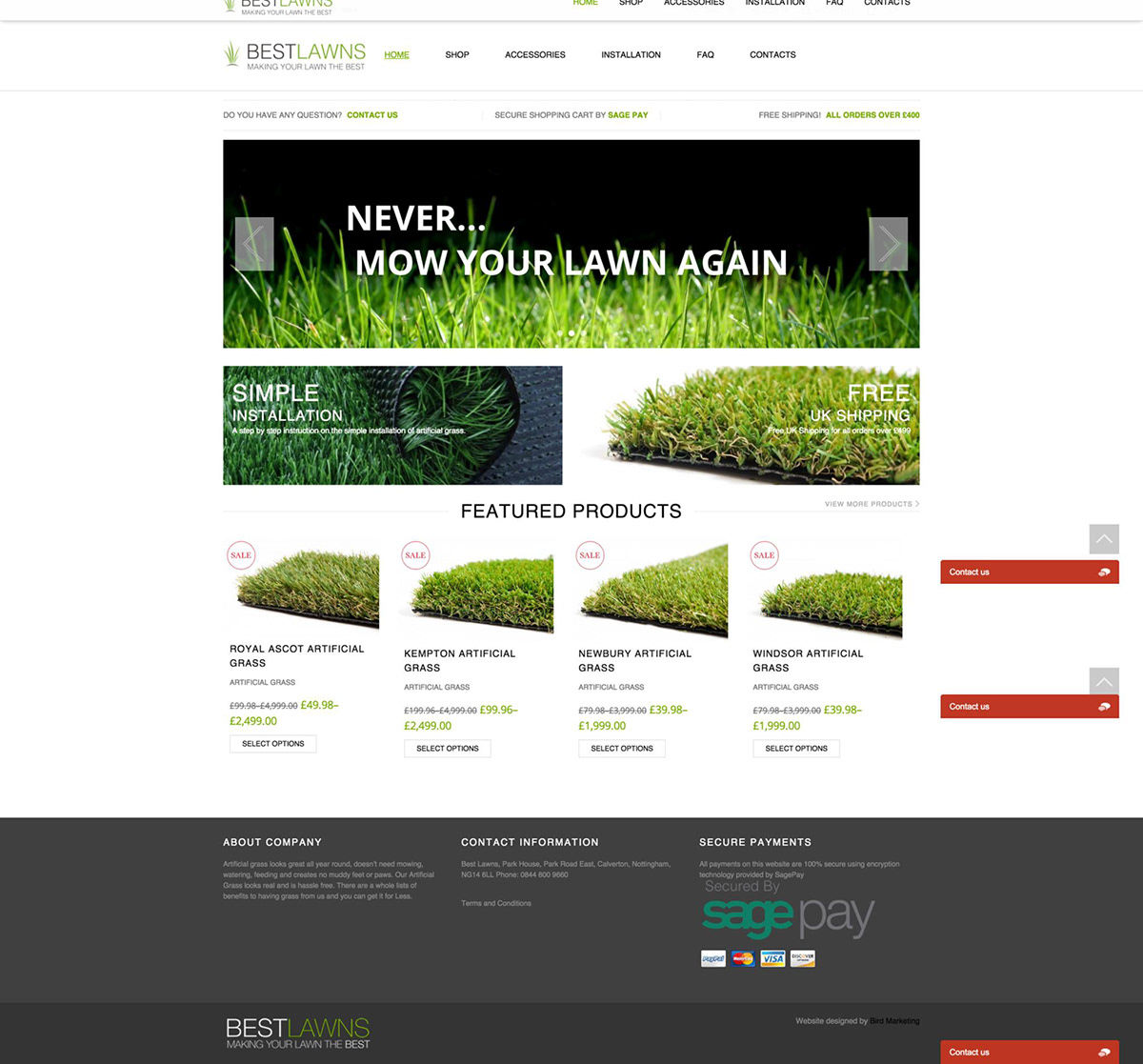 magento e-commerce Online shop bestlawns garden SEO ppc