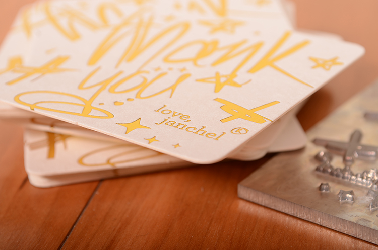 Rokotype Design letterpress gold foil