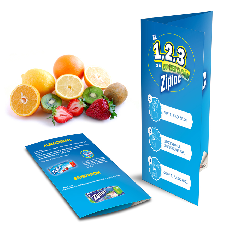 Ziploc exito Carulla olimpica venta tropa Btl Rompetráfico brochure SC Johnson sale Food  comida Retail Outdoor