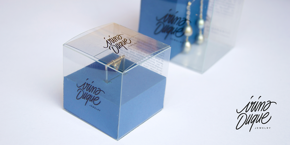 jewelry colors hand designed logo lettering box transparent earings rings craft exhibitor identity brand #Branding