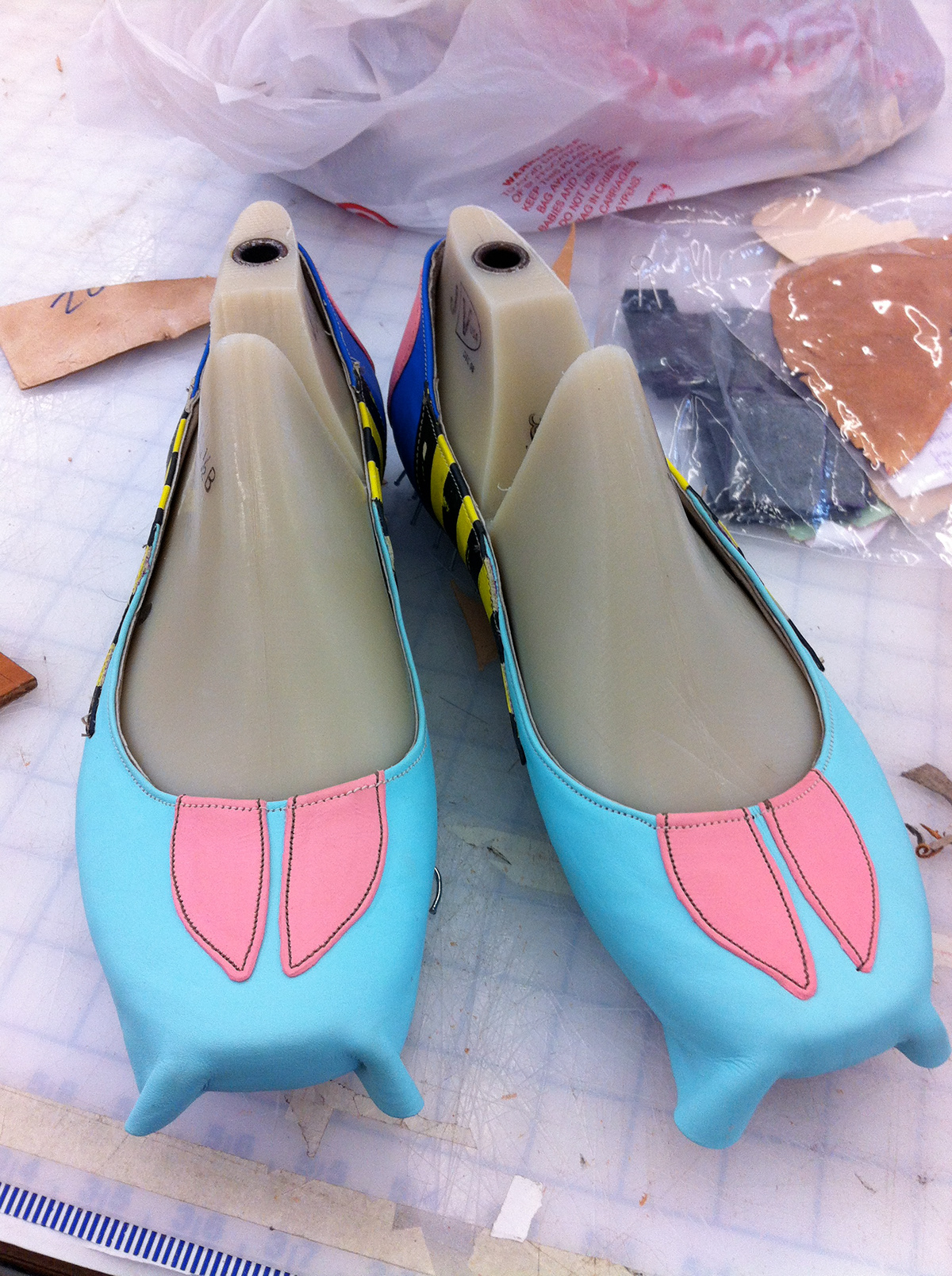 footwear shoes leather paint poseidon fish ballet flats Flats Soles