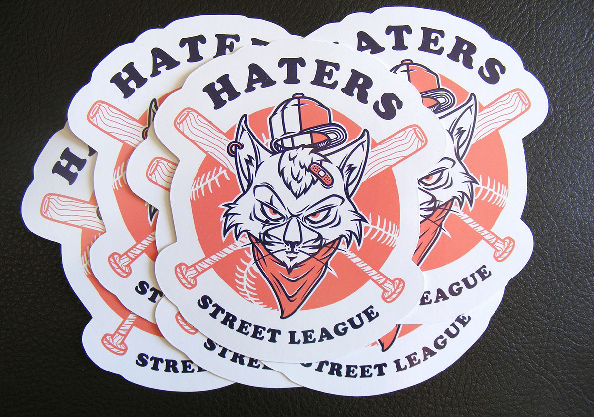 Cat hat Street hater league vector ilustracion autor baseball vandal street wear rebel