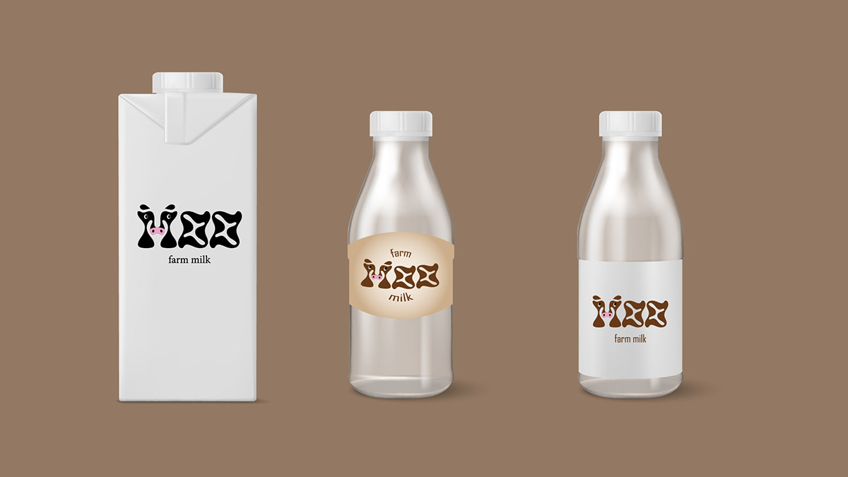 animal milk farm farming organic brand identity adobe illustrator Brand Design logo cow