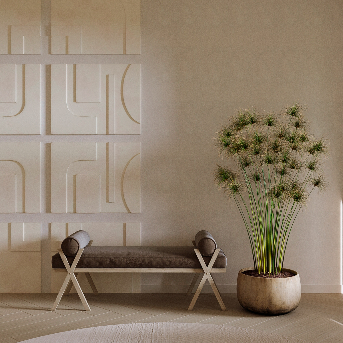 bedroom design interior Interior Minimalism modern interior rendering visualization wabi-sabi