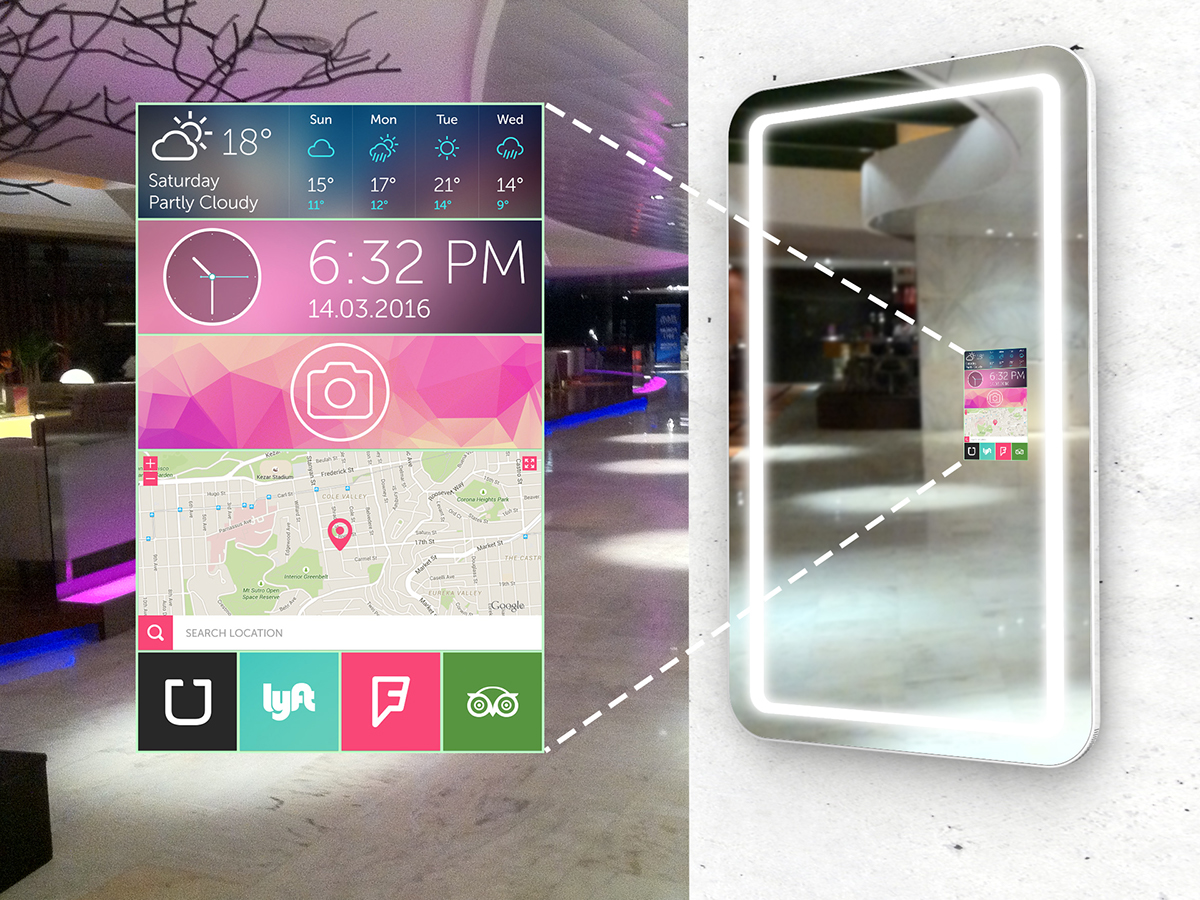 Smart mirror home Secure sound Interior electric jeabyun yeon selfie