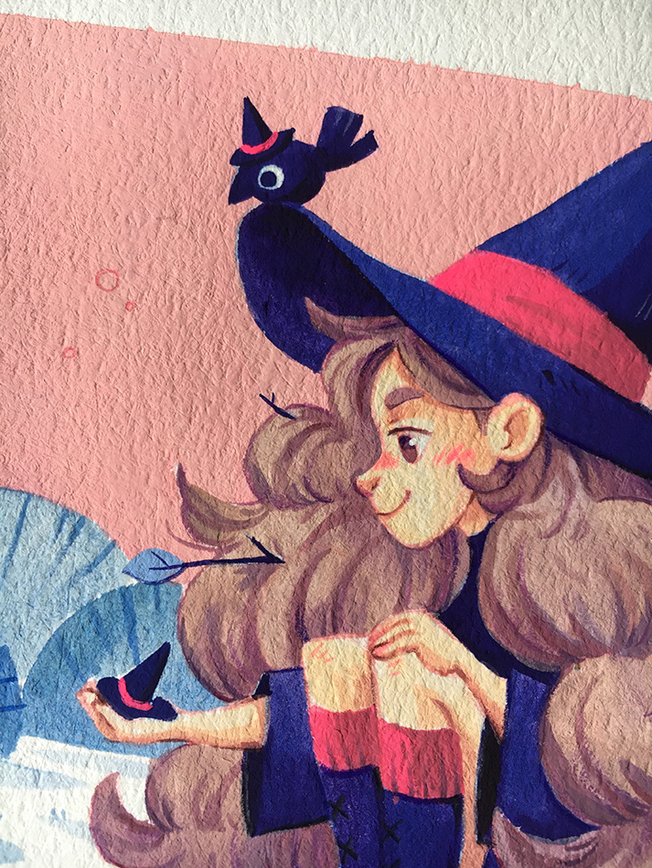 childrenbookart crow dtiys girl gouache ILLUSTRATION  Magic   sketchbook traditionalart witch