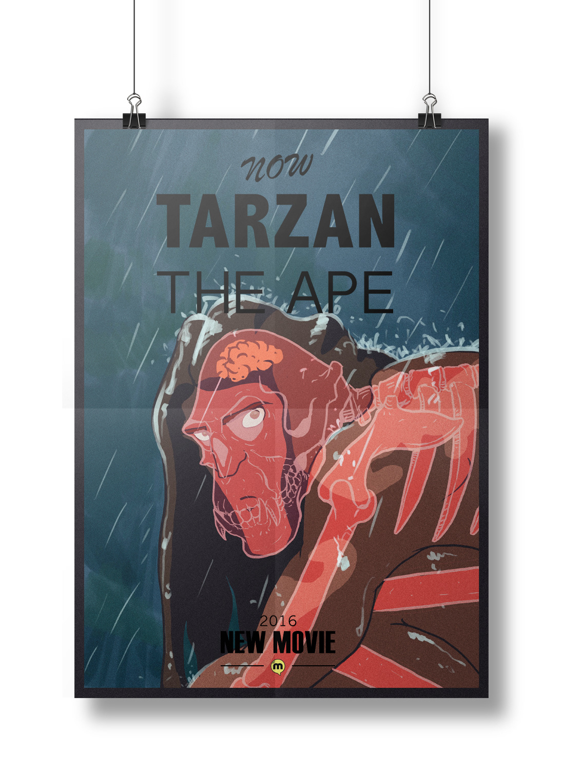 tarzan ape poster movie jungle skull Character red rain