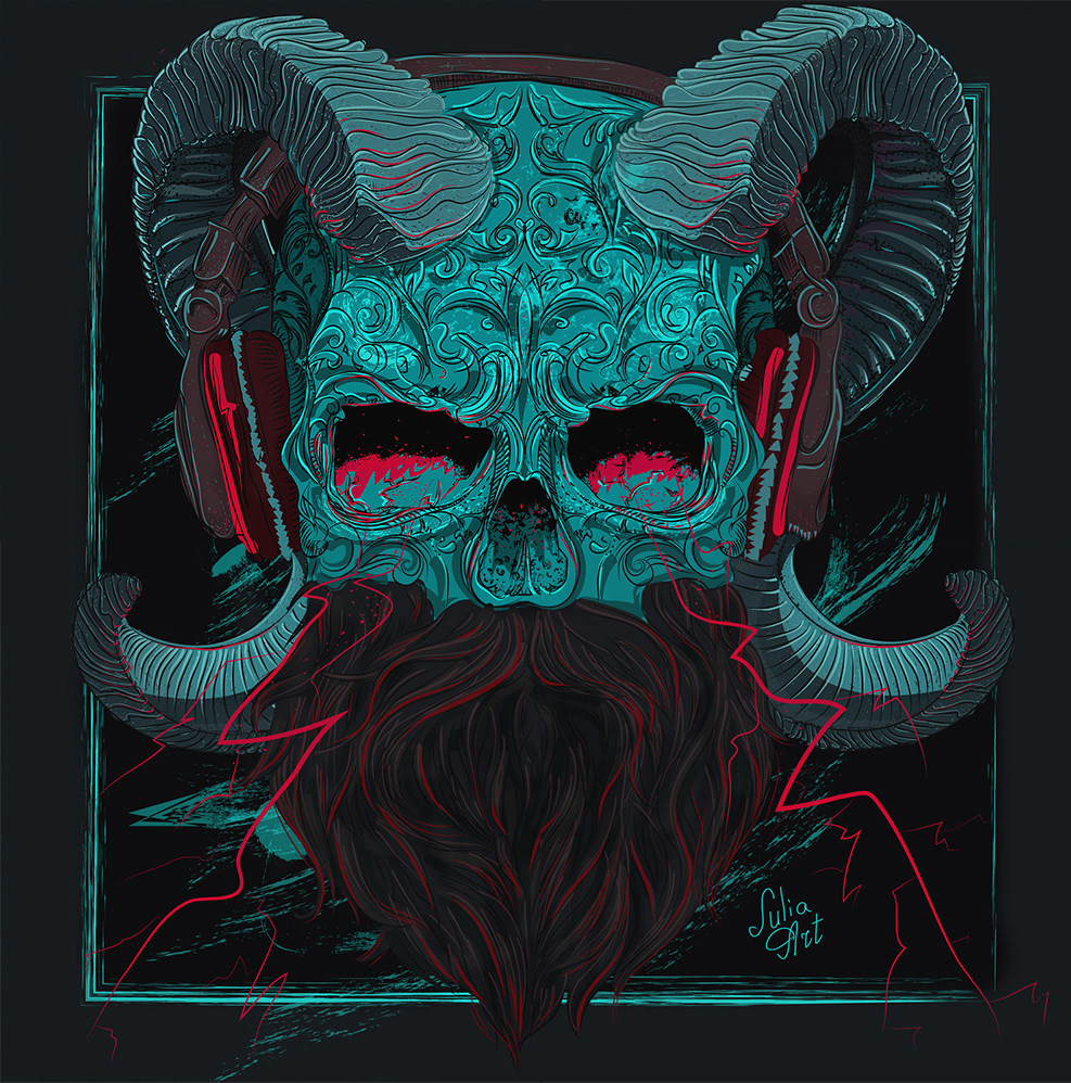 skull music Album tattoo tattooskull devil metal tshirts design julia art
