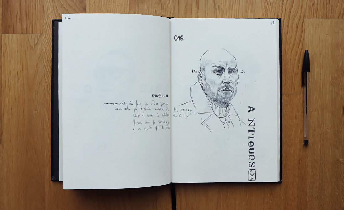 art artist design Drawing  Fernando germany Layout moleskine portrait sketchbook