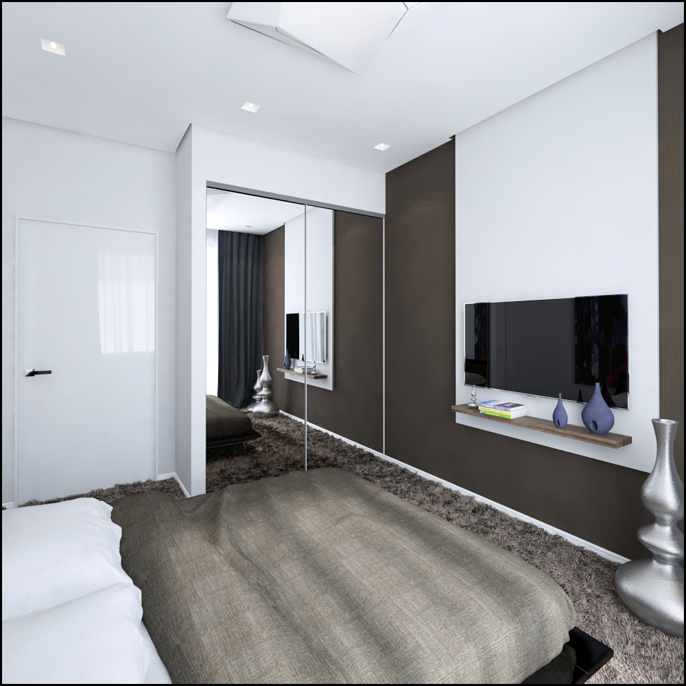 bedroom  interior design vray modern Minimalism 3dsmax Render bed flou axoight carpet