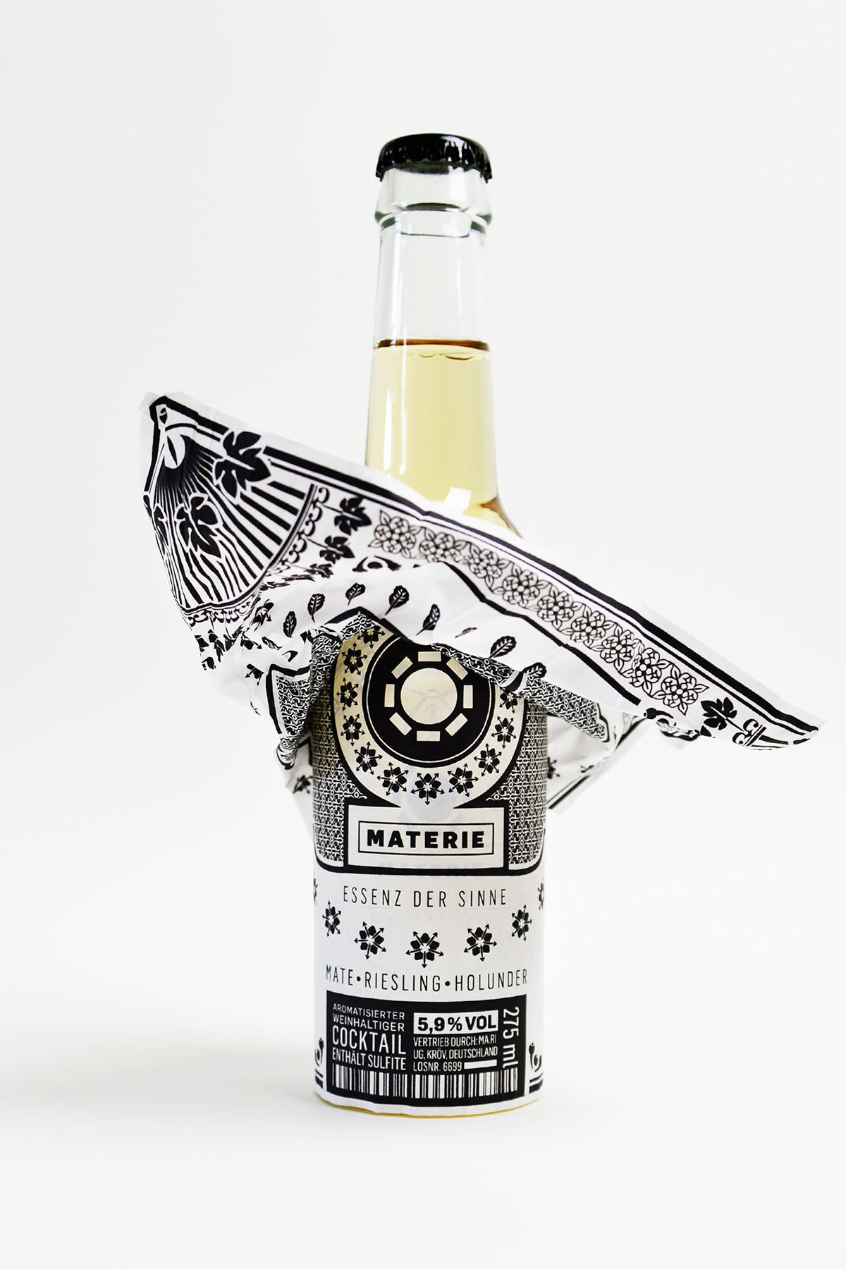 Patrick Pichler Wolfgang Warzilek bottle design materie wine cocktail bottle packaging Adronauts Wrap pattern