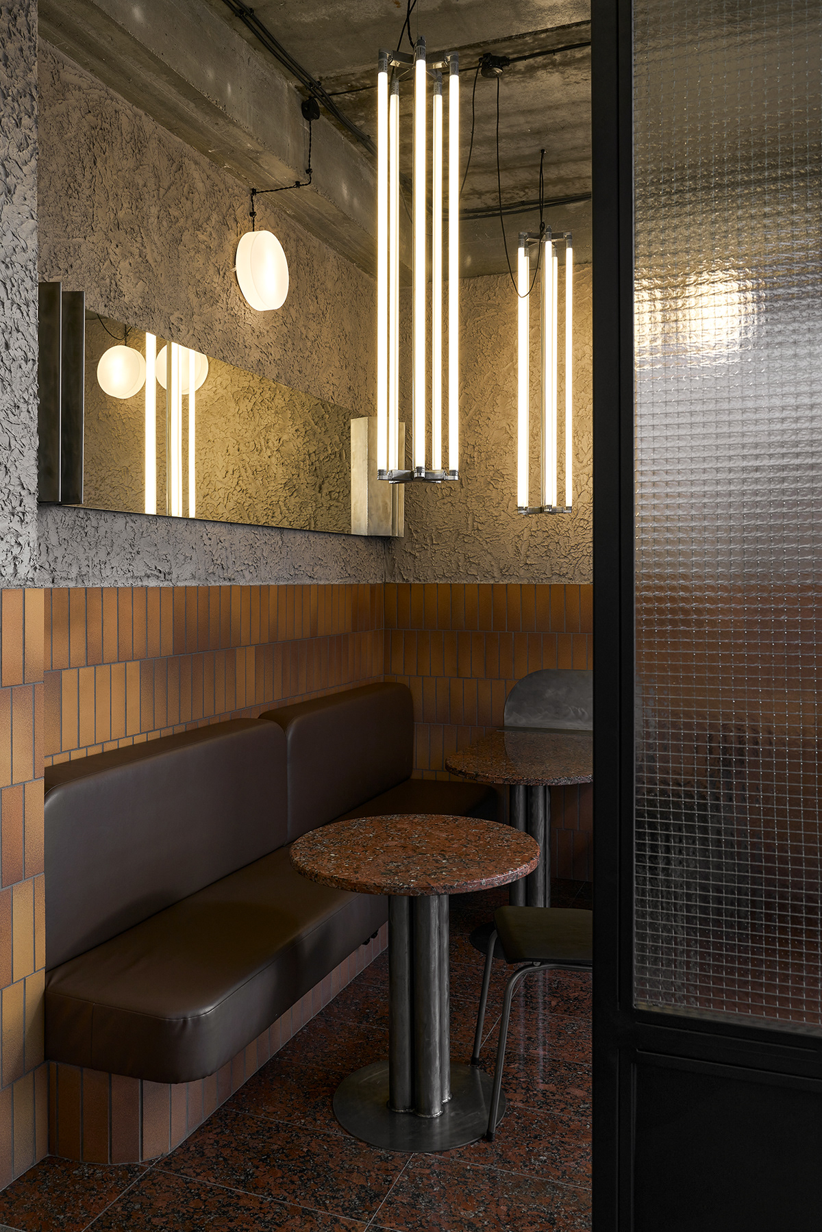 cafe cafeinterior minimalistinterior ocher interior pizzeriadesign