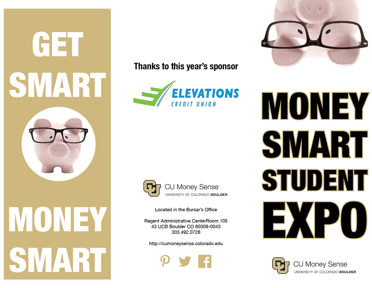 CU Money Sense infographics print web graphics brochures