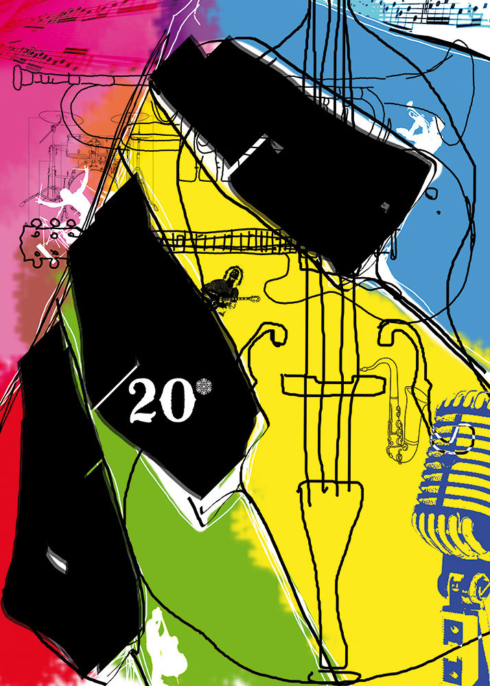 grafica editoriale illustrazione poster brochure flyer umbria jazz Umbria Jazz Winter jazz image visual
