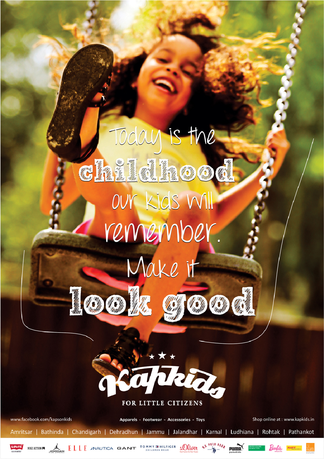 print ad Kapkids Newspaper Ad Kidswear Brand kapsons kids Fun children Clothing clothes baby toddler India Chandigarh