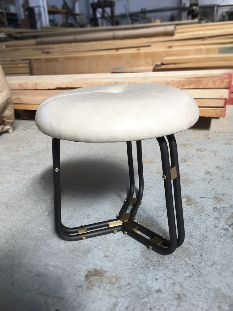 brass dresser furniture leather Powder Coat seating stool
