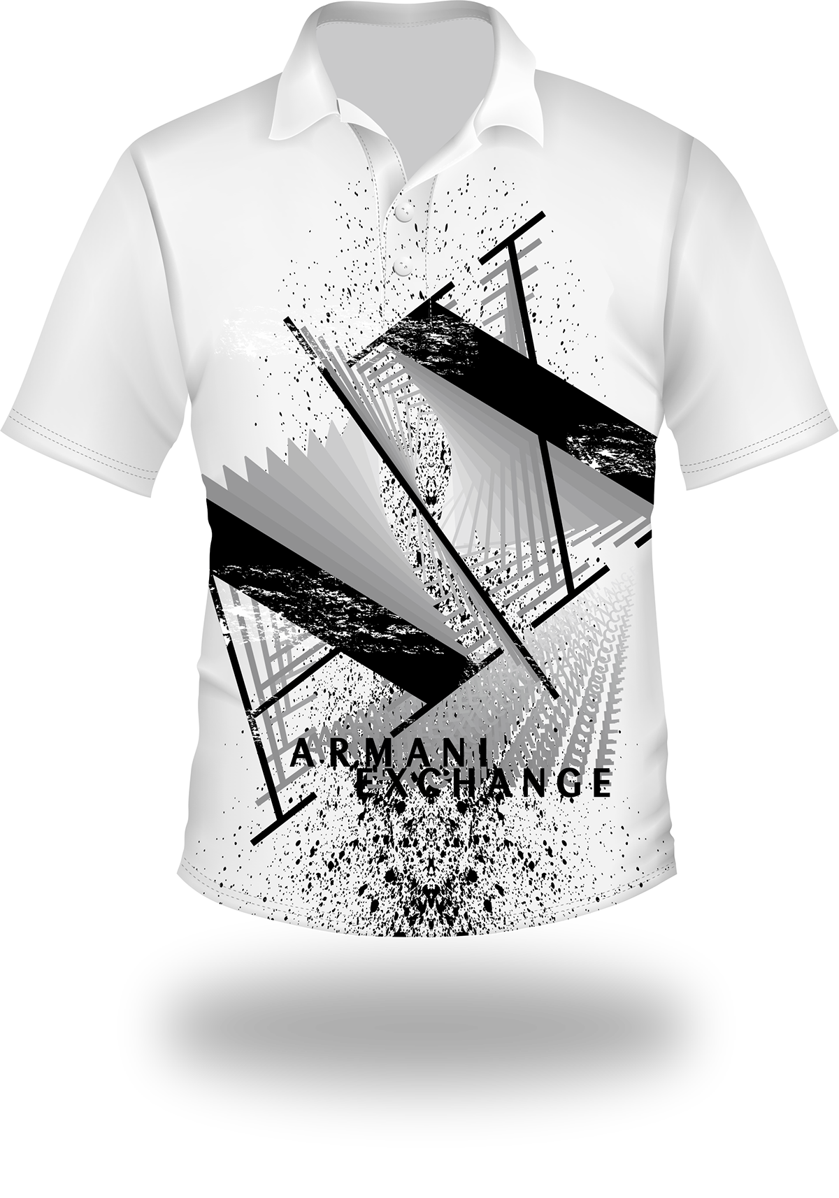 ax shirt polo camiseta 3D grunge men moda black armani exchange textura
