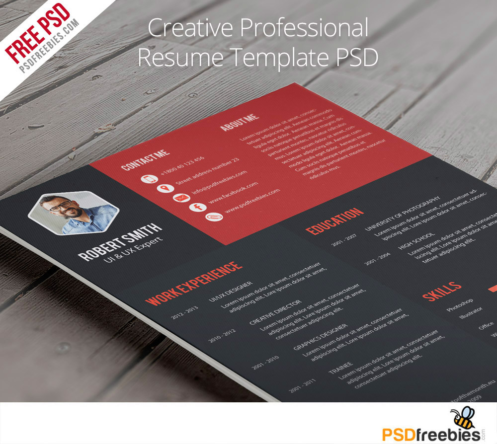 CV Resume graphic designer psd free freebie psdfreebies download corporate template
