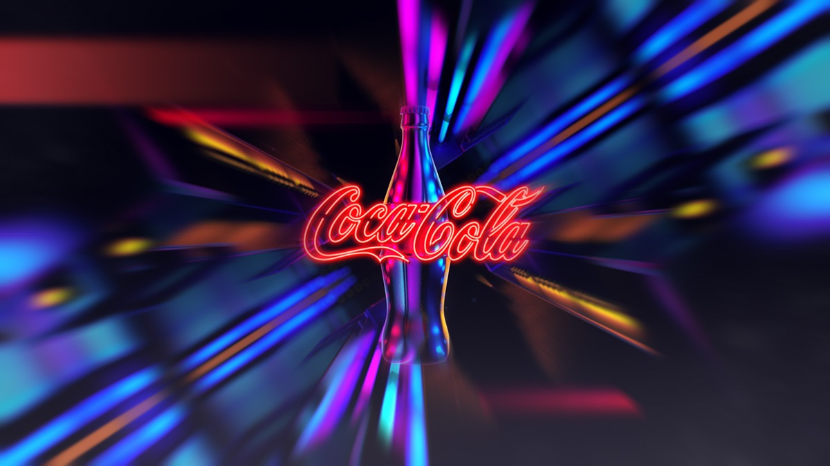 coke cocacola motion graphic meechain neon speed trails colors digital opener