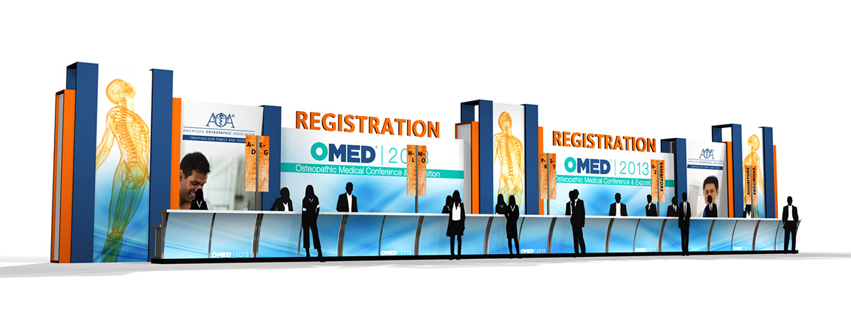 agam octonorm tradeshow exhibit Event large format expo graphic registration Entrance Display conceptual banner