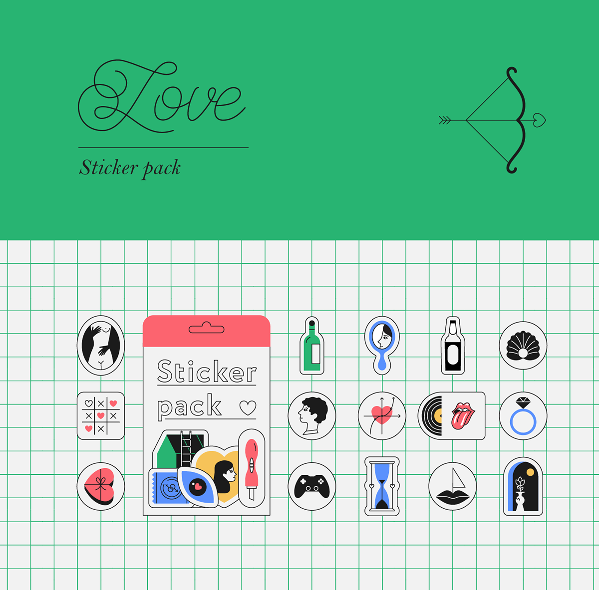 snakes and ladders board game ILLUSTRATION  Love couple game art romance sticker pack