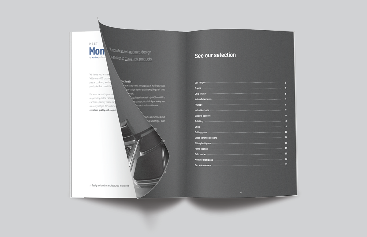 Catalogue Booklet brochure graphic kitchen profesional končar simple modern minimal