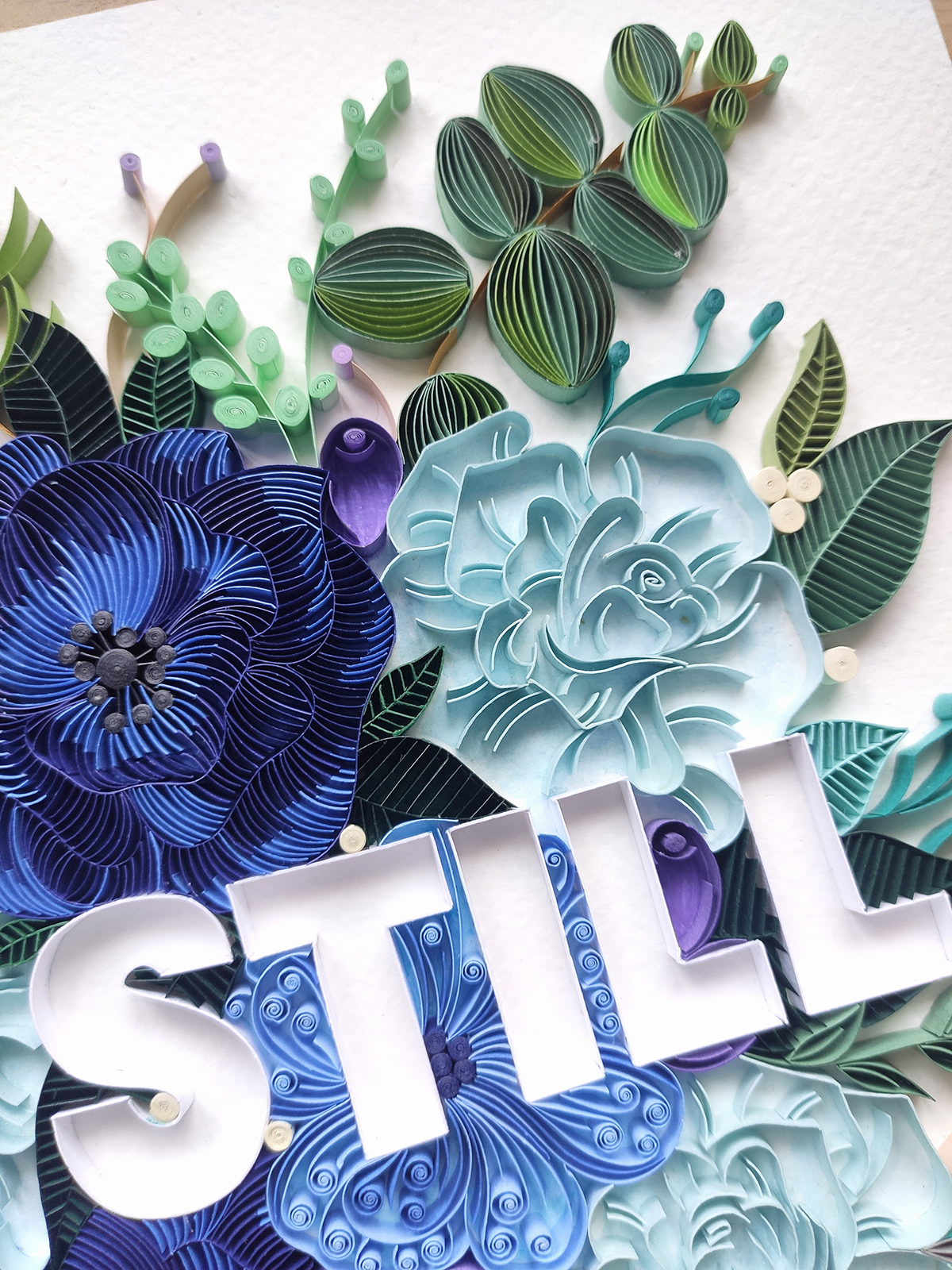 quilling typography   design floral botanical ILLUSTRATION  lettering home decor Quotes interior decor