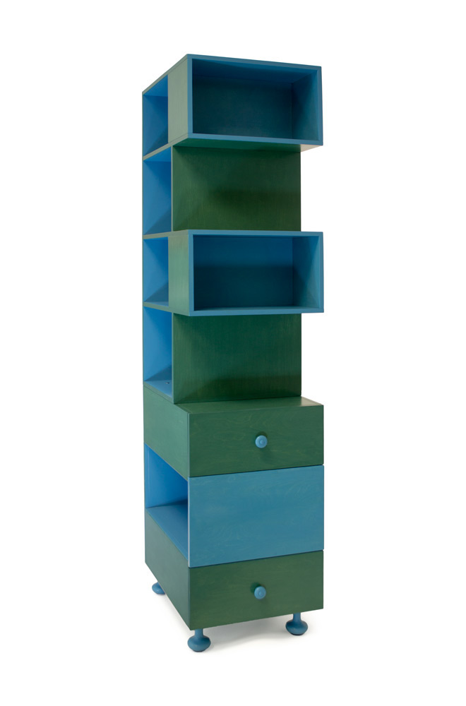 cupboard storage green blue twofaced furniture handmade design