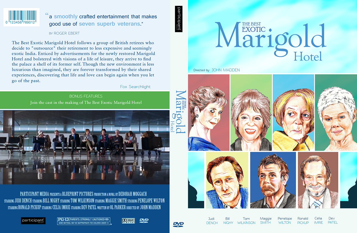 The Best Exotic Marigold Hotel  best Marigold movie poster DVD drama Bill Nighy  Penelope  Wilton Tom Wilkinson  Judi Dench Ronald Pickup  Maggie Smith 