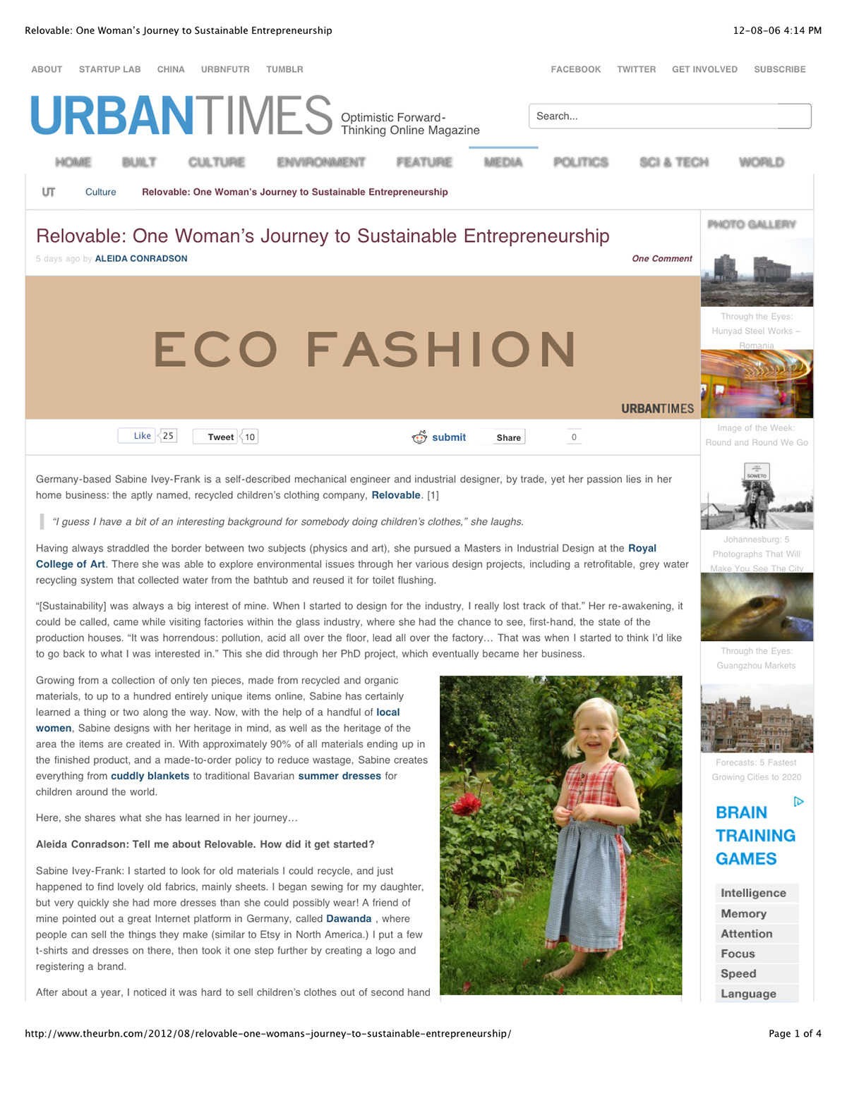 urban times  eco-fashion  Journalism