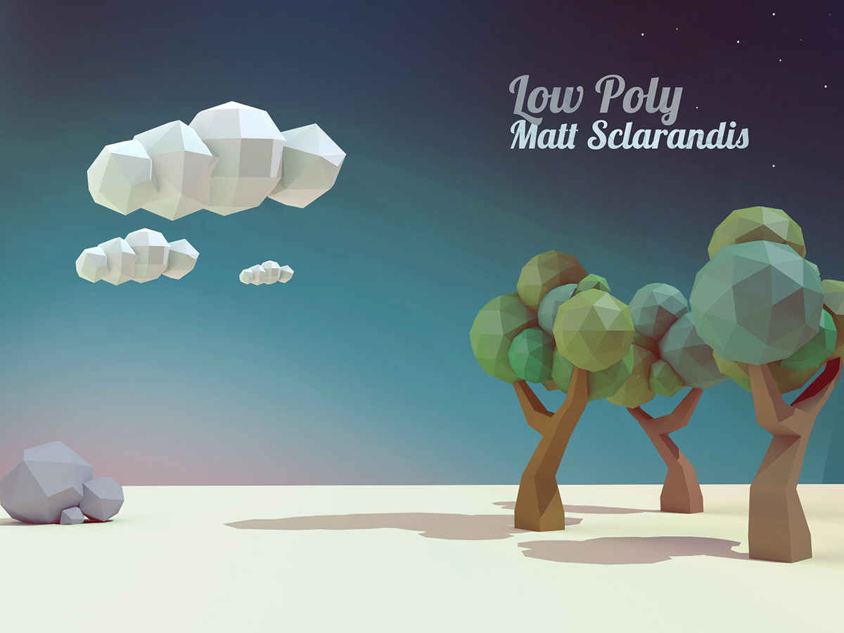 cinema 4d photoshop Low Poly low poly trees