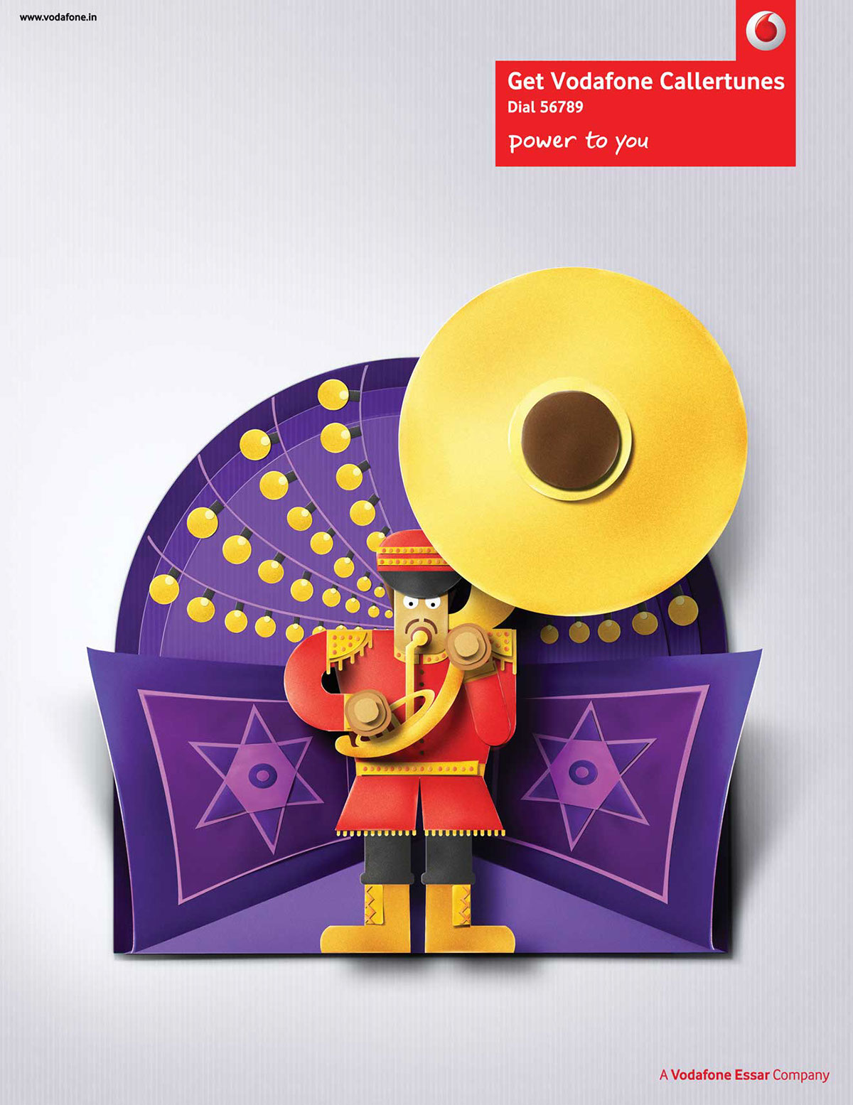 paper art vodafone  nasheet  Colorful Illustration 3D nasheet Character India campaign