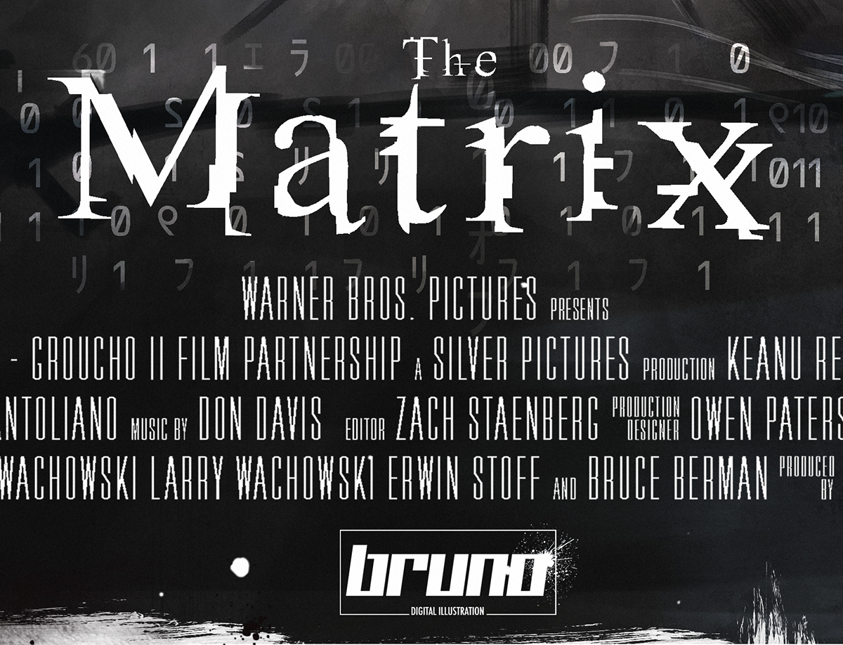 digital painting film poster poster art the matrix portrait machines action