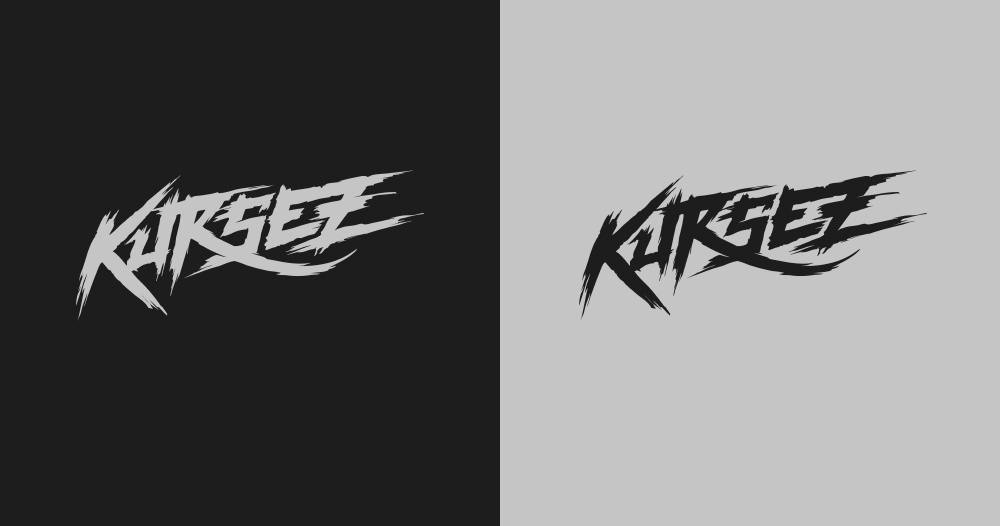 kursez hardstyle digital illustration wolf demon beast Hard Music merchandise design lettering identity Logotype
