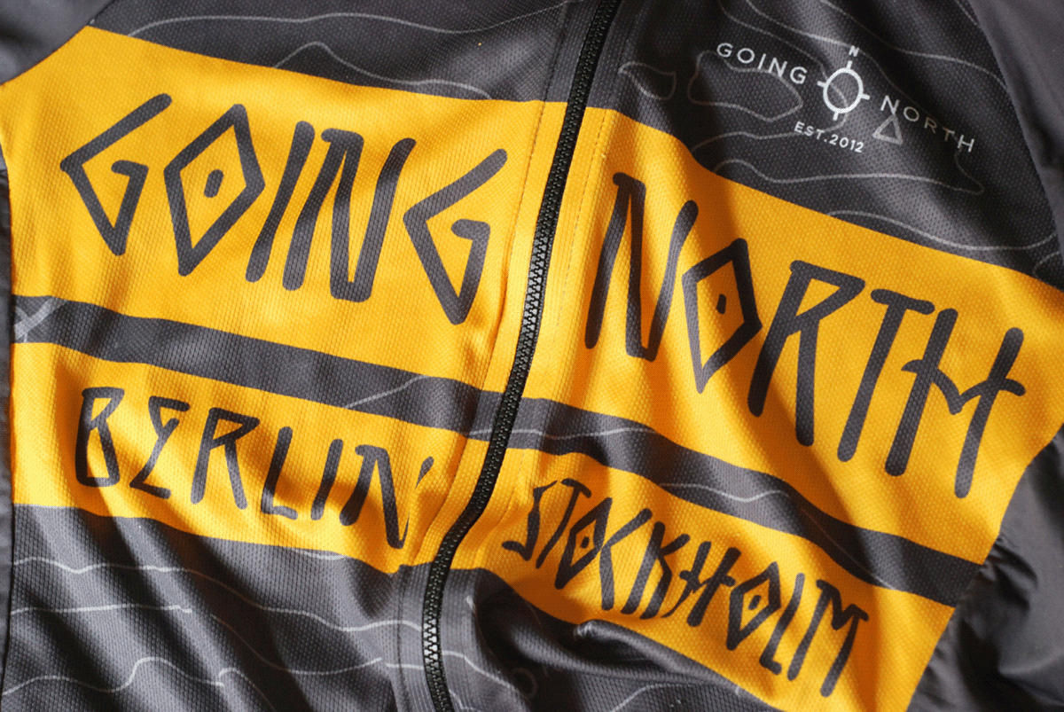 fixed going north  logo Bicycle shirt berlin Stockholm north paper blackink hand drawn