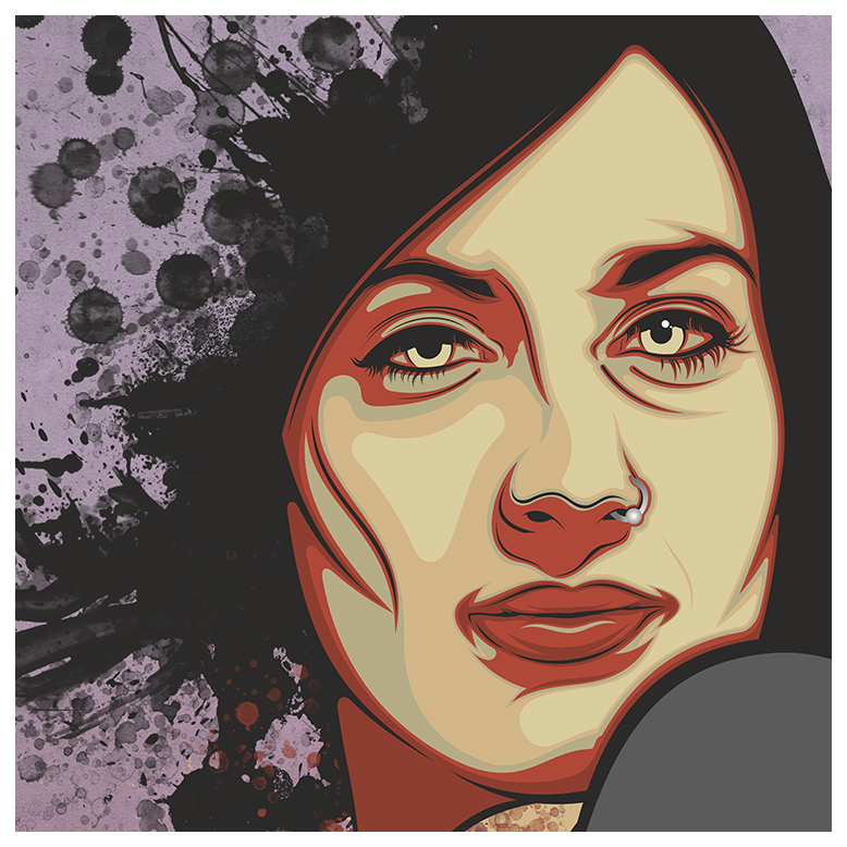 woman portrait colours watercolor vector Vectorial