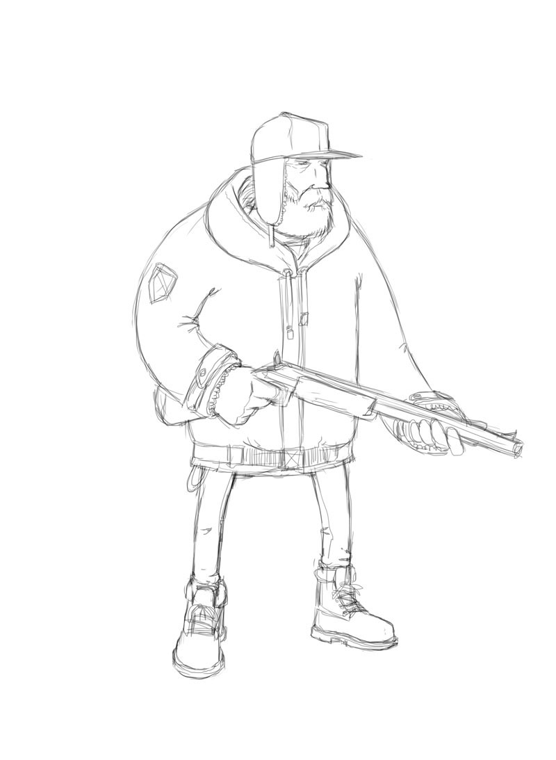 cazador hunter ilustracion diseño de personaje Character