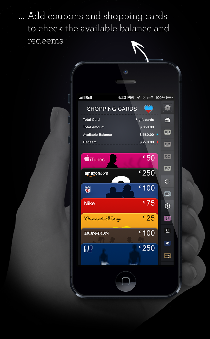 Bank finance application credit card Debit card account UI user interface user exprience iphone passbook ios Mobile app app