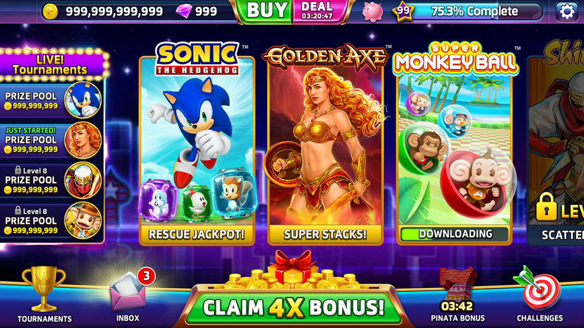 Slots mobile slots gambling Gaming SEGA sonic golden axe Super Monkey ball
