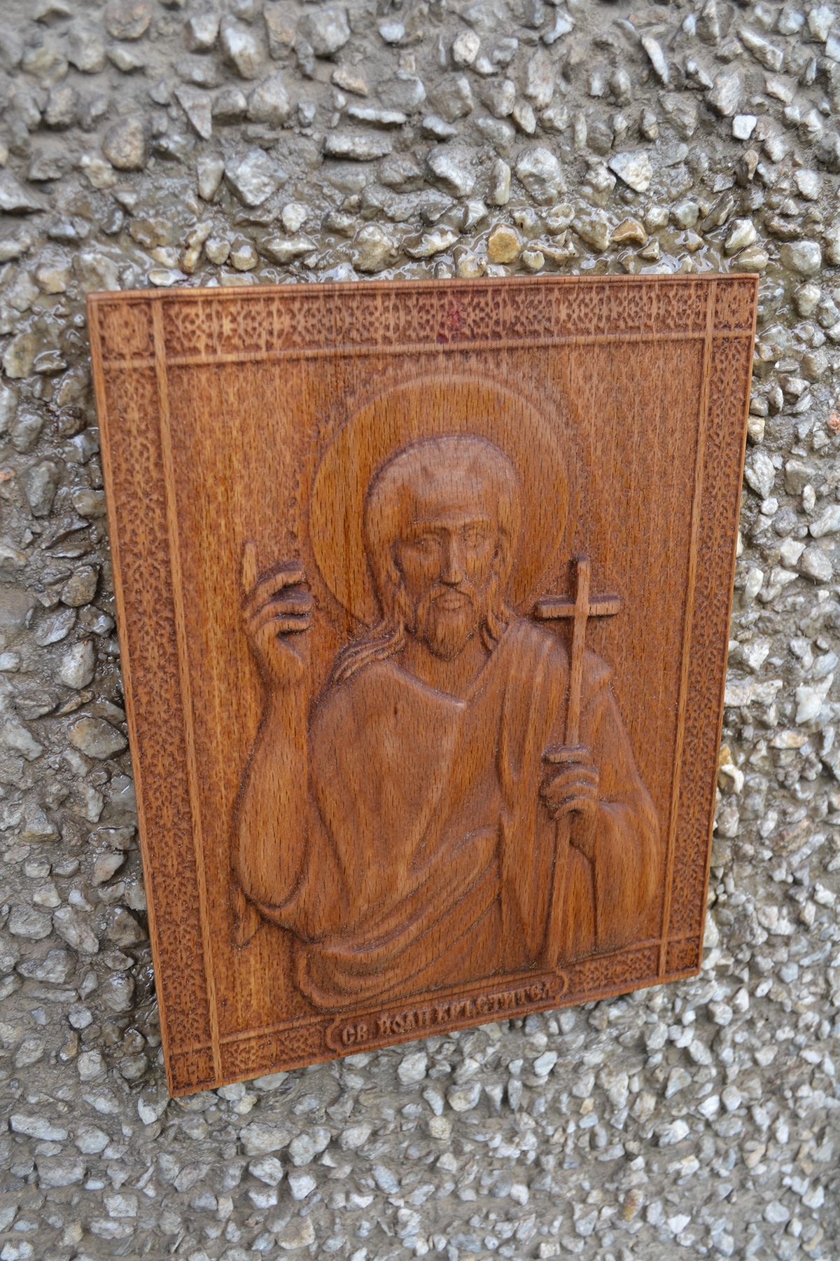 Wooden carved icon of St. Yoan Krastitel-Option 2