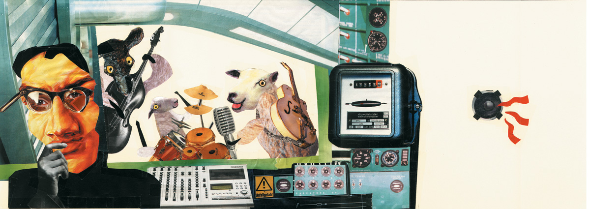 children's book collage sheep Rock 'n' Roll countrysite car