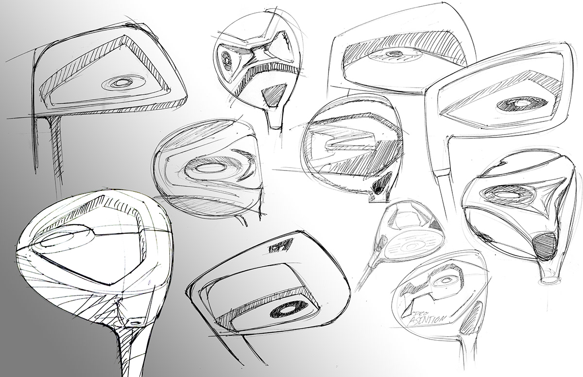 ideation golf oakley rendering sketching